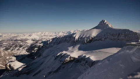 Peak of Mount Oldenhorn on a clear winter day. Winter scene on the Glacier des Stock Footage 224537231