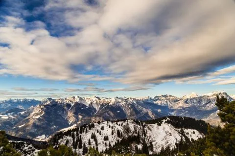 On the peak of the mountain Stock Photos