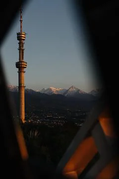Peak of the mountains on the background Stock Photos