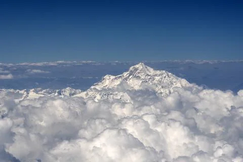 Peak of Mt Kangchenjunga the world's 3rd highest mountain Stock Photos