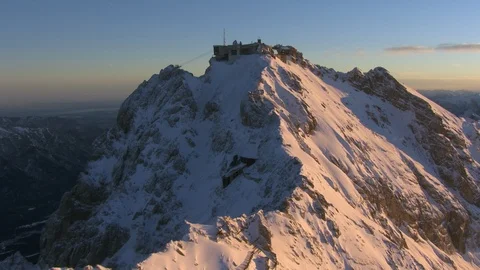 The peak of Mt Zugspitze Stock Footage 102218749