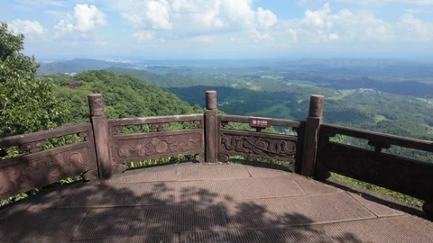 Peak Observation Deck Panoramic Forest Scenery Stock-Footage 347487412