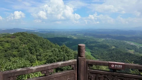 Peak Observation Deck Panoramic Forest Scenery Stock-Footage 347487463