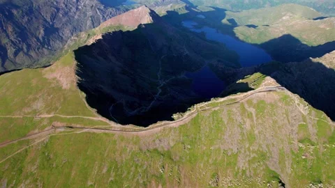 Peak Snowdon and Crib Goch , Yr Wyddfa and Crib Goch. The highest peak of W.. Stock Footage 339877720