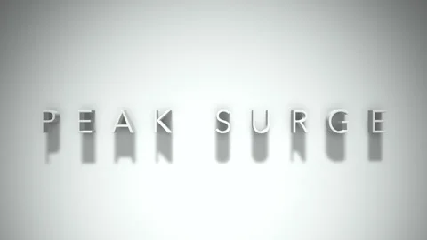 Peak surge 3D title animation with shadows on a white background Stock Footage 297568730