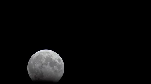 Peak time for partial lunar eclipse october 2023, detailed view Stock Footage 255131490