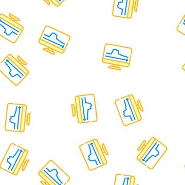 Peak voltage surges vector seamless pattern Stock Illustration