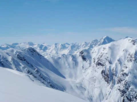 Peaks of the Alps in winter Stock Photos