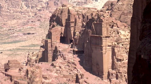 Peaks and monuments of Petra, Jordan. Stock Footage 145145231