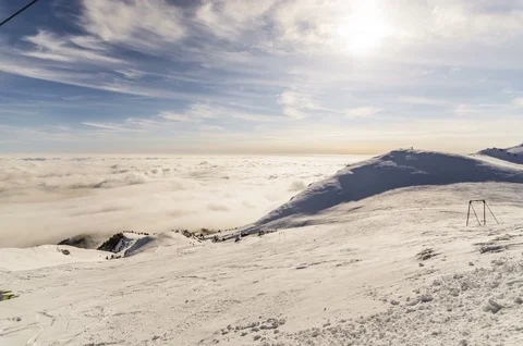 Peaks of mountains above the clouds Stock Footage 84722739