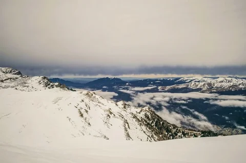 Peaks of mountains above the clouds Video stock 84723813