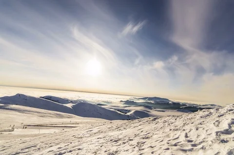 Peaks of mountains above the clouds Stock-Footage 84725430