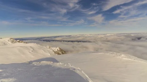 Peaks of mountains above the clouds Stock-Footage 84726358