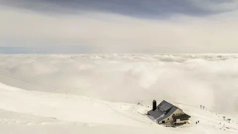 Peaks of mountains above the clouds Stock Footage 86290620