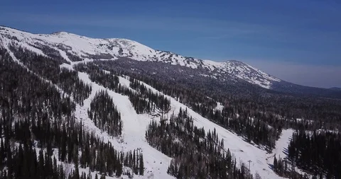 Peaks of snowy mountains Stock Footage