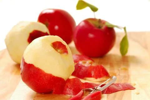 Pealing apples Stock Photos