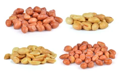 Peanats on white background Stock Photos