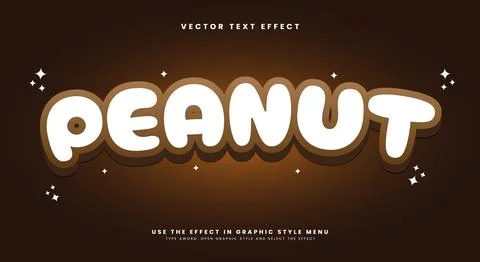 Peanut 3d editable text effect 스톡 일러스트