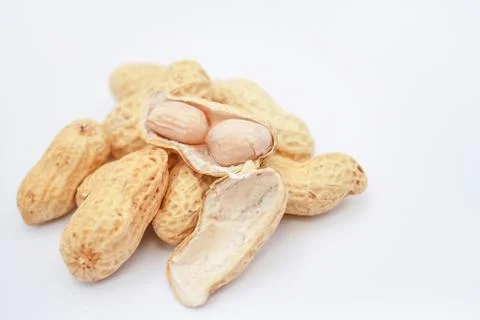Peanut and shell on white background Stock Photos