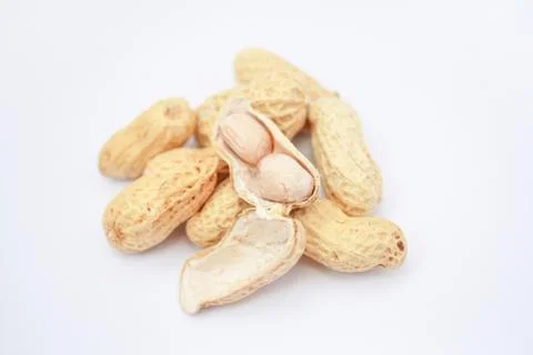 Peanut and shell on white background Stock Photos