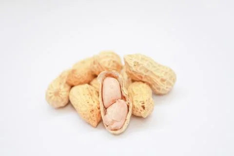 Peanut and shell on white background Stock Photos