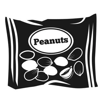 Peanut bag icon, simple style Stock Illustration