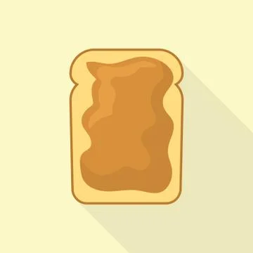 Peanut butter bread icon, flat style Stock Illustration