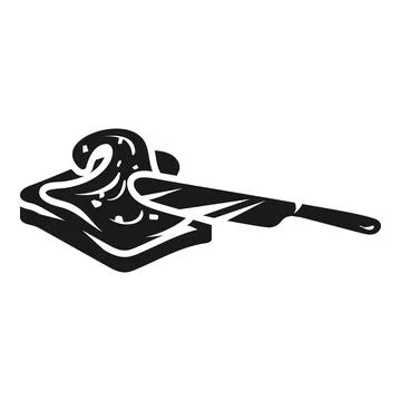 Peanut butter on bread icon, simple style 스톡 일러스트