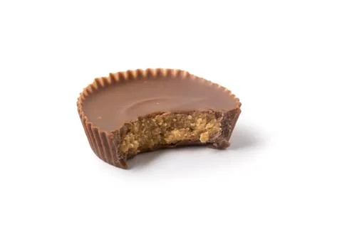 Peanut Butter Cup with bite Stock Photos