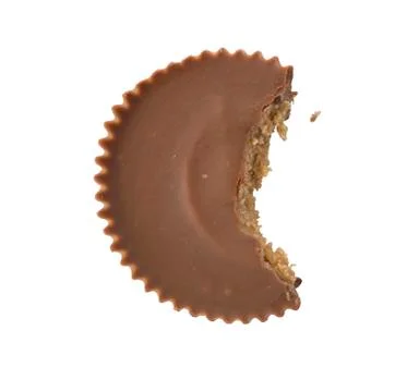 Peanut Butter Cup with bite Stock Photos