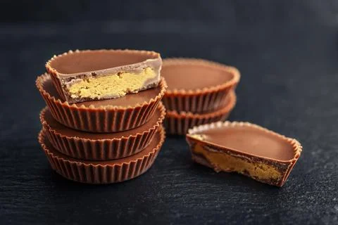 Peanut butter cups Stock Photos
