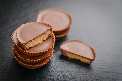 Peanut butter cups Stock Photos