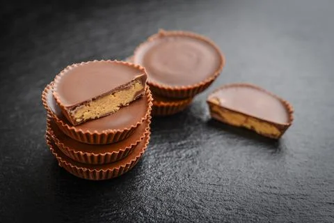 Peanut butter cups Stock Photos