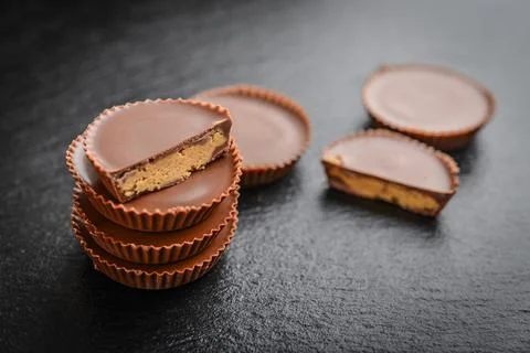 Peanut butter cups Stock Photos