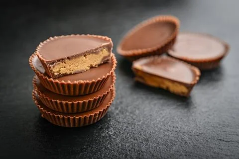 Peanut butter cups Stock Photos