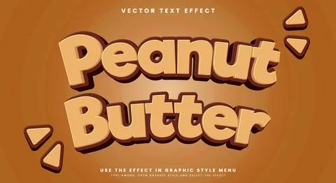 Peanut butter editable text effect template Stock Illustration