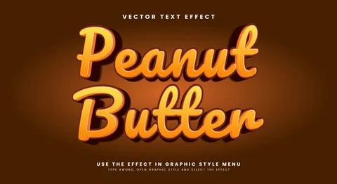 Peanut butter editable text effect Illustrazione stock