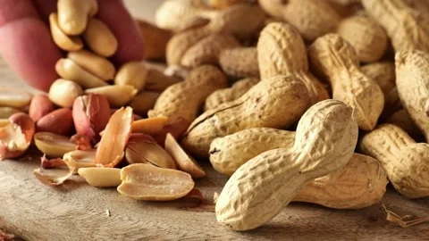 Peanut butter ingredient.Peanuts. Groundnuts Stock Footage 317574057