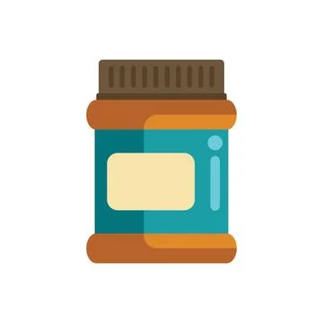 Peanut butter jar with blank label being displayed Stock Illustration