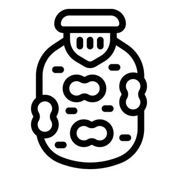 Peanut butter jar with chunky texture and lid showing delicious spread Stock Illustration