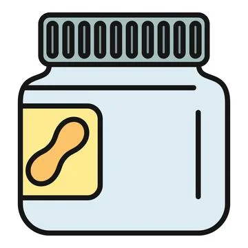 Peanut butter jar icon representing healthy spread Stock Illustration