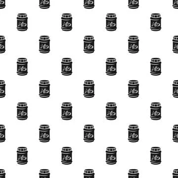Peanut butter jar seamless pattern illustration background Stock Illustration