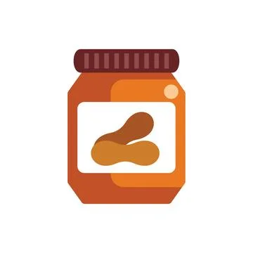 Peanut butter jar showing two peanuts on label Stock Illustration