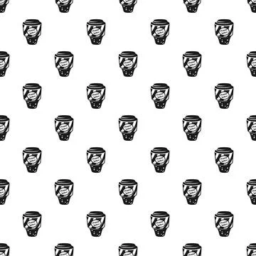 Peanut butter jars creating seamless pattern background Stock Illustration