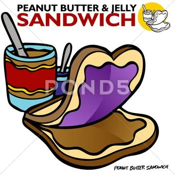 Peanut butter jelly sandwich Stock Illustration