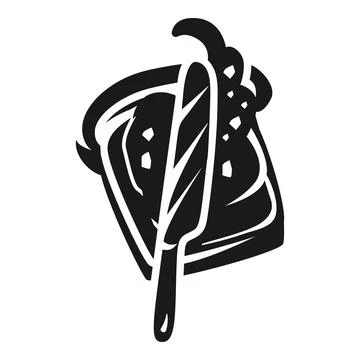 Peanut butter spread on bread icon, simple style Stock Illustration