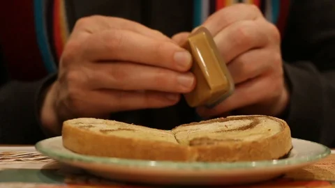 Peanut Butter Toast 스톡 동영상 126743527
