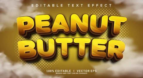 Peanut butter vector text effect with modern style design Stock Illustration