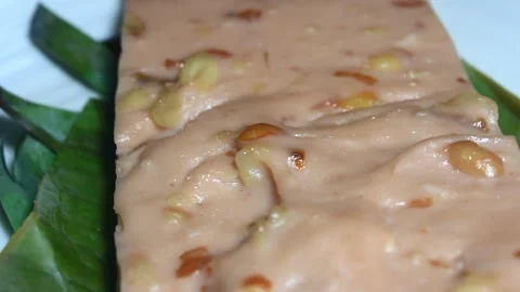 Peanut cake on plate Stock Footage 291281405