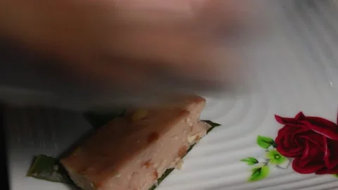 Peanut cake on plate Stock Footage 291283409